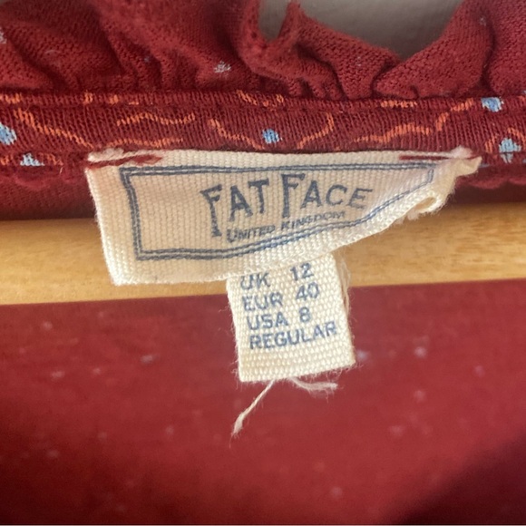 Red Fat Face Mini Ruffle Dress Size 8 - Picture 3 of 8